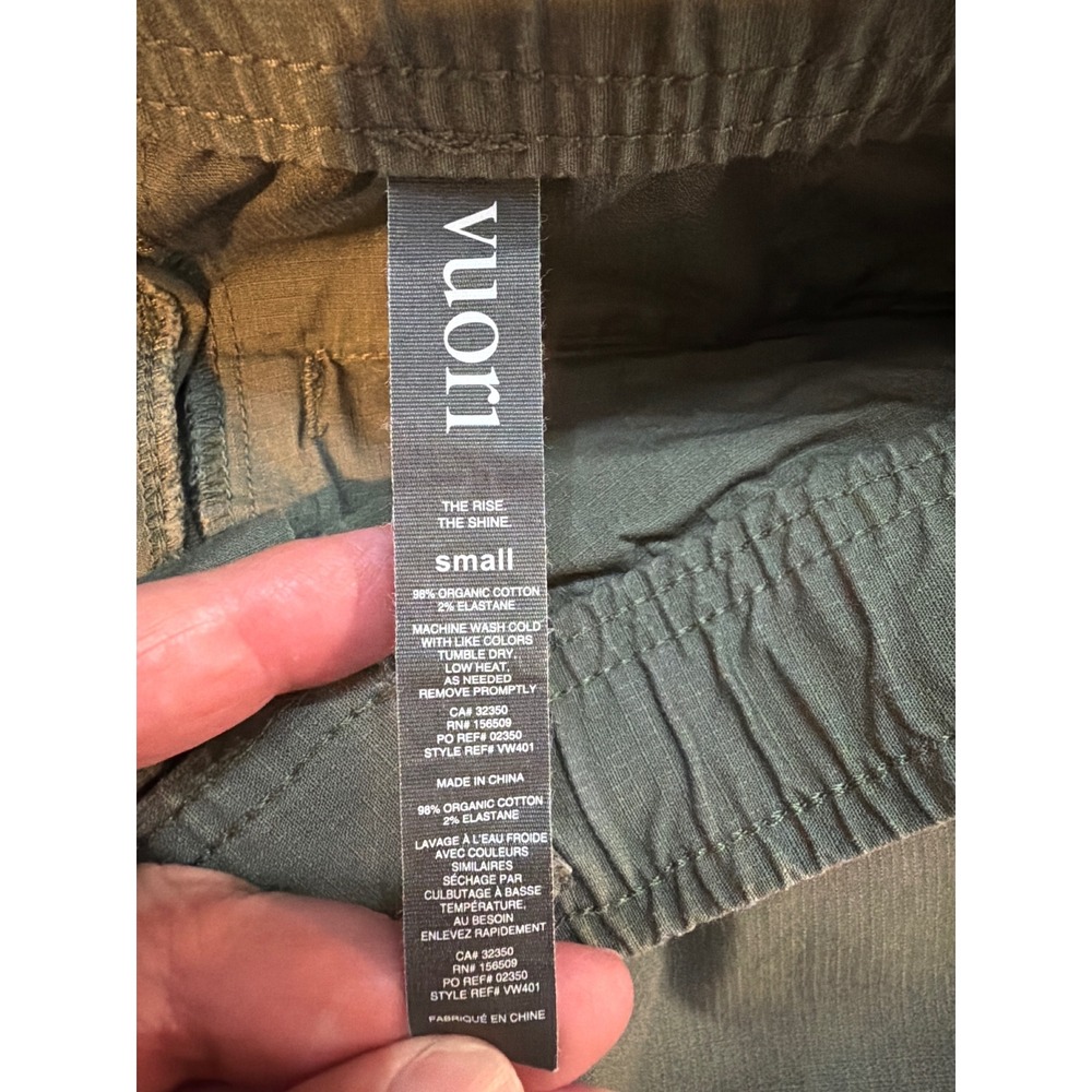 Vuori Ripstop Pants Army Green Organic Cotton Stretch VW401 Womens Small - Picture 5 of 5